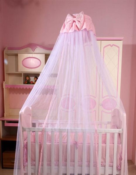Baby Bed Crib Dome Canopy Netting for Boys Girls Princess suspendu Mosquito Net avec décor de bowknot pour la protection des insectes de chambre ME8941325