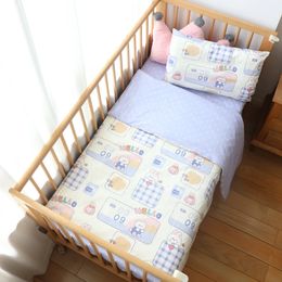Juego de ropa de cama para bebés para bornos Kit de cuna de algodón puro lino de la cama de la cama nórdica núcle