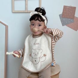 Bavoir bébé pour enfants tablier imperméable mouchoirs en mousseline torchons serviette de salive grands bavoirs accessoires d'alimentation broderie 240125