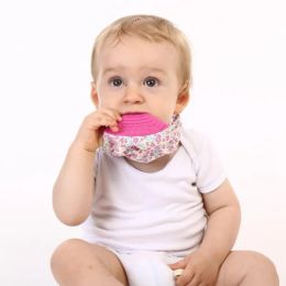 Bavoirs pour bébé Bandana avec anneaux de dentition Bandana en coton pour nouveau-né Bavoir de dentition en silicone étanche Sucette Burp Chiffons Soak Up Drool Feeding Tool 22 Designs