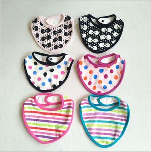 Baby Bibs Katoen Feeding Burp Cloths Dot Striped Infant Gedrukt Triangle Sjaal 360 Graden Roterende Pasgeboren Speeksel Handdoek 6 Designs BT6492