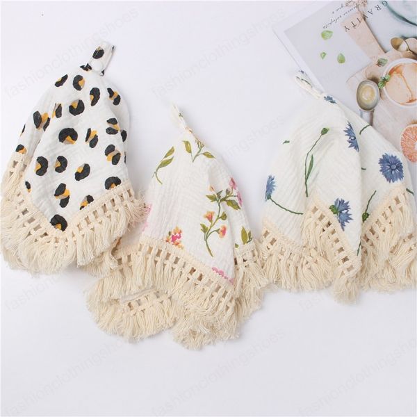 Bébé bavoirs alimentation nouveau-né rots chiffons garçons filles accessoires imprimer tasser coton sucettes léopard serviette fleur vêtements