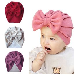 Baby grote boog zachte nylon hoofdbanden bloem print tulband haarband oversize bunny bogen headwrap girl hoofd wrap accessoires 0446