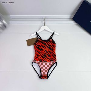 Baby Bikini Cross Strap Girls Swimwear Designer uit één stuk Letter Plaid Printing Kid Strandbenodigdheden Maat 80-150 cm juni27