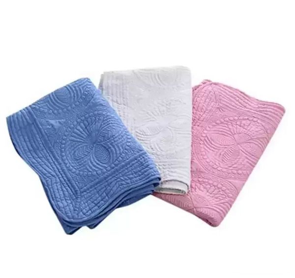 Couverture pour bébé 100% coton brodé enfants couette monogrammable couvertures de climatisation cadeau de douche pour bébé 10 modèles RRA3807