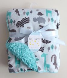 Couvertures pour bébé Nouveau épaissir Double couche corail polaire infantile Swaddle Bebe enveloppe Wrap hibou imprimé nouveau-né bébé literie couverture 2015003856