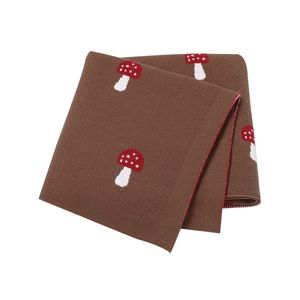 Couvertures bébé super doux champignon tricoté né bébé garçon fille coton emmailloter clip couettes enfants jouant tapis 100 * 80cm 210823