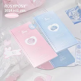 Baby Blue / Pink Ballet Notebook Planner annuel quotidien Agenda Agenda Ligne Book Line PO KAWAII SATALERIE ÉCOLE