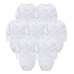 Baby bodysuits katoen pasgeboren blanco lange mouw 0-24 maanden jongen witte lichaam bebes blanco roupa menina baby meisje kleding solide 210315