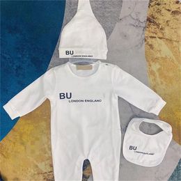 Baby Boomers onesie coton imprimé manches longues hip hop trois pièces naissance pleine lune costume crawl suit F01