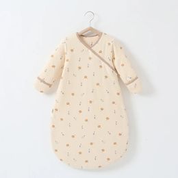 Sac de couchage 100% coton pour bébé né, couette Anti-coup de pied, doux et chaud, vêtements de nuit pour enfants, nés en hiver, 240108