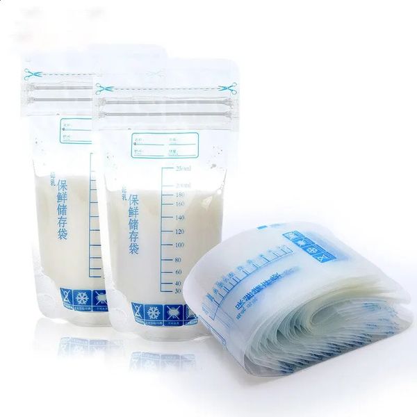 Sac de stockage de lait maternel pour biberon avec récipients alimentaires autoportants de 250 ml sans fuite sacs de congélation de lait alimentation sûre sans BPA 30 pièces 231109