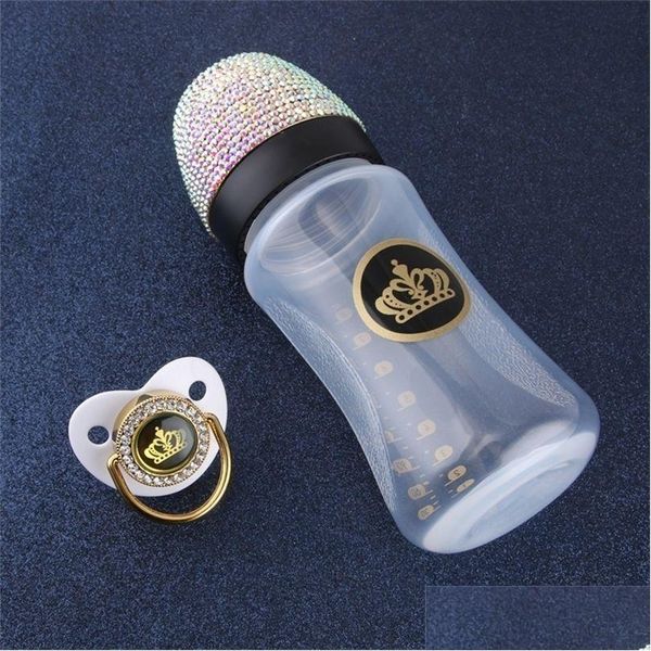 Biberons # Biberons 240 ml Biberon Bling avec sucette de luxe 8 oz de large calibre Born Nursing A 220414 Drop Delivery Kids Mat Dh9Qr