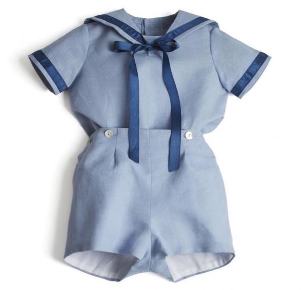 Bébé Boutique ensemble de vêtements garçon vêtements d'été costume espagnol infantile marine coton chemise pantalon enfant en bas âge garçon tenue de fête d'anniversaire 2102266167258