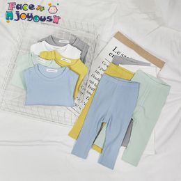 Baby Boy Ropa 2 pieza Set Niños Camiseta de manga larga + Leggings Pantalones Traje Pijamas infantiles Conjuntos para niñas Chicas Desgaste 210413