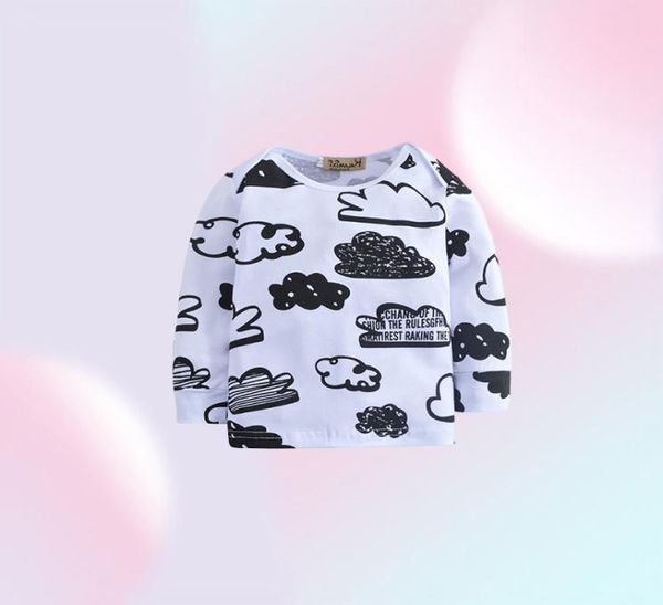 Bébé garçon vêtements ensemble automne Style nouveau-né infantile dessin animé nuage haut pantalon chapeau nouveau-né bébé garçons filles tenues enfants vêtements costume C09743004