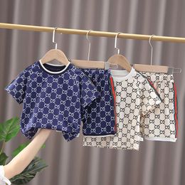 Conjunto de ropa para bebés, chándales para niños, conjunto de camisetas y pantalones cortos sólidos de verano para niños, ropa para niños pequeños, trajes para niñas