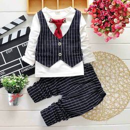 Babyjongen kleren set peuter kinderen katoenen kleding jas gentleman kinderen kleding outfit set nep tweedelig vest shirt