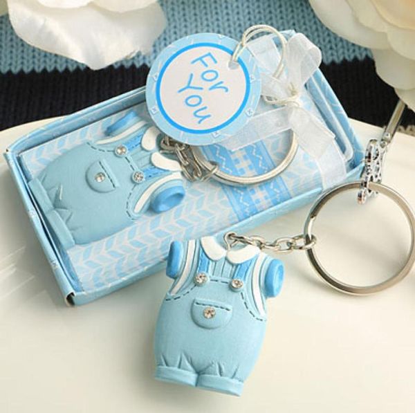 Baby Boy Favor и подарок для ребенка, маленький комбинезон, брелок для ключей синего цвета для подарков на вечеринку для маленького мальчика и ребенка, 10 шт., лот3725552
