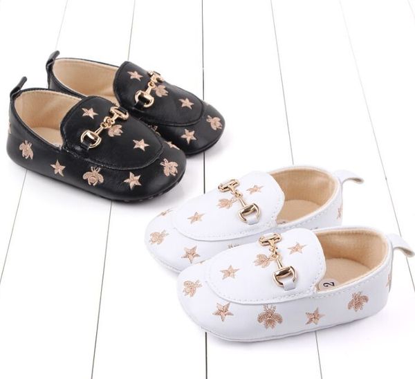 Bébé garçon premiers marcheurs pour 0-18 M avec abeilles étoiles nouveau-né chaussures décontractées enfant en bas âge mocassins chaussure coton semelle souple enfants mocassins