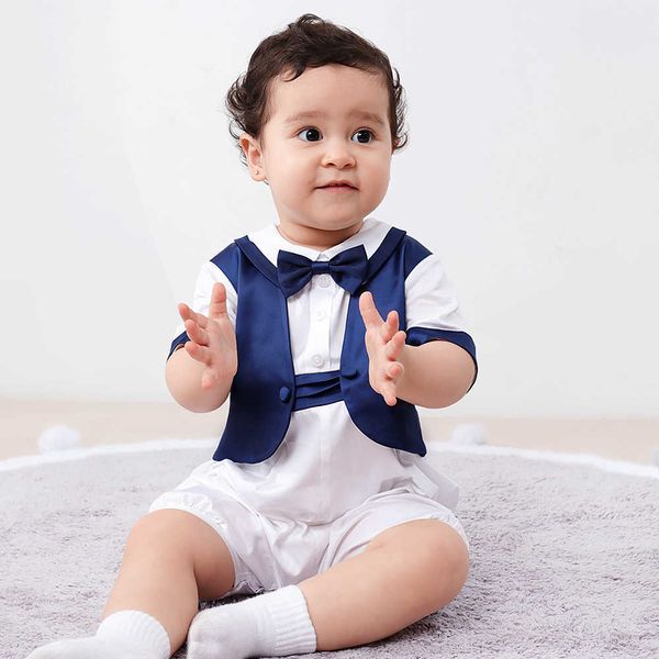 Bebé niño caballero mameluco infantil cumpleaños bautizo ropa niños boutique española nacido bautismo mamelucos 210615