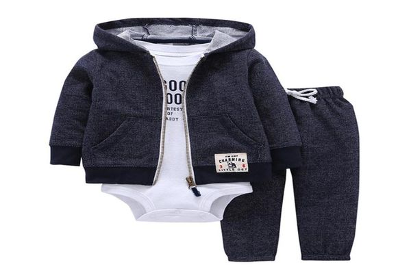 BÉBÉ GARÇON FILLE VÊTEMENTS ENSEMBLE coton à manches longues veste à capuche pantalon barboteuses nouveau-né infantile enfant en bas âge tenues unisexe vêtements pour nouveau-nés Y23881182