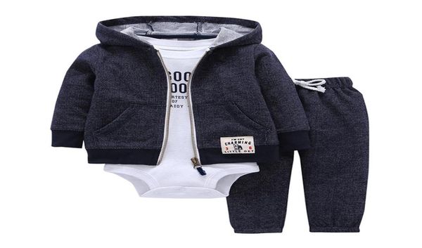 BÉBÉ GARÇON FILLE VÊTEMENTS ENSEMBLE coton à manches longues veste à capuche pantalon barboteuses nouveau-né infantile enfant en bas âge tenues unisexe vêtements pour nouveau-nés Y25984237