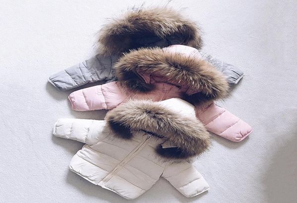 Baby Boy Girl Veste hivernale épais coton rembourré pour enfant en bas âge en fourrure à capuche à capuche solide Snow Cost Zipper Baby Clothes WQ576255848