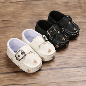 Baby Boy Schoenen Zuigeling Pasgeboren Zachte Zool met Bee Stars Sneakers Leer Peuter Mocassins Eerste Walker