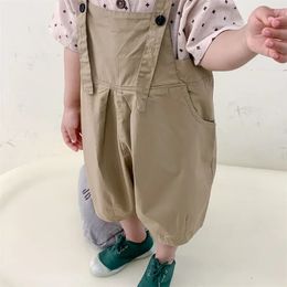 Baby Boy Effen Overalls Kind Zomer Losse Broek Baby Jumpsuit Kinderkleding Kids Overalls Casual Meisjes Outfits 240108