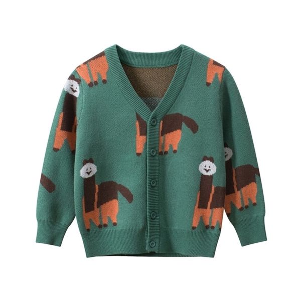 Baby Boy Sweater Niño niña de manga larga de algodón Cardigans Jumper Wool Knitwear Kids Cartoon Christmas Sweater Ropa para niños 211106