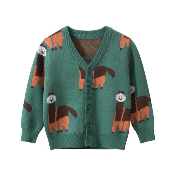 Bébé garçon pull enfant en bas âge fille à manches longues coton cardigans pull laine tricots enfants dessin animé noël enfants vêtements 211104