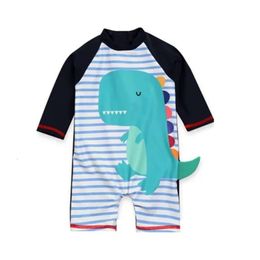 Baby Boy Swimwear One Piece Swimsuit Children's Bathing UV Protection Shark Print Swimming Suit voor jongens strand zwembadkleding L2405