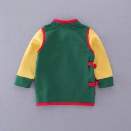 Baby boy t-shirt meisjes jas groen oranje Chinese stijl lange mouw t-shirt baby lente herfst kleding e18211