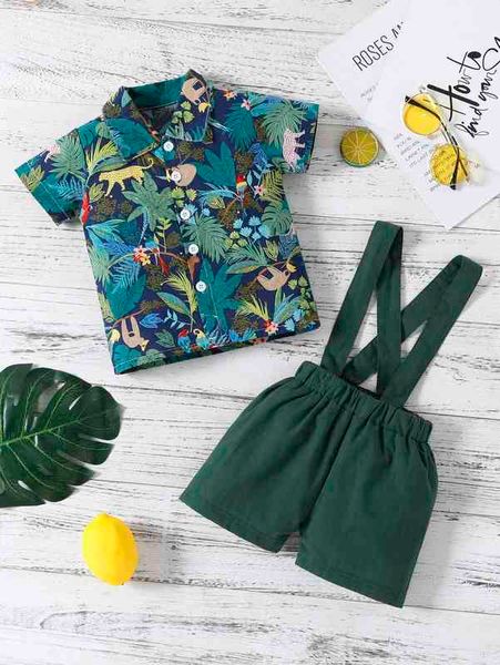 Chemise avec short à imprimé tropical pour bébé garçon SHE