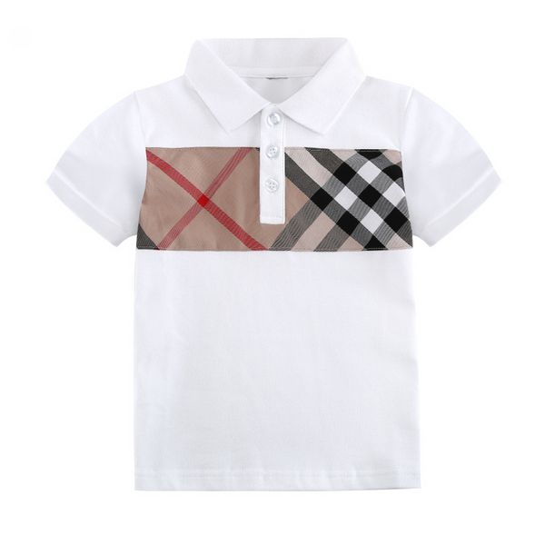 Bébé Garçon Vêtements Coton Polo T-Shirt Mode Solide Blanc Doux et Confort Enfants Tops pour Enfants 2-7 ans