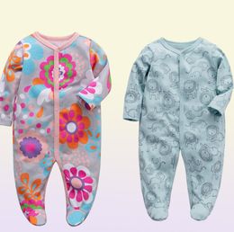 babyjongens kleren pasgeboren slaper baby jumpsuit lange mouw 3 6 9 12 maanden katoenen pyjama pasgeboren babymeisjes kleding292T4554655