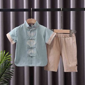 Conjuntos de ropa para bebés, estilo chino, sudadera con capucha y letras para bebés, camisetas y pantalones, conjunto de trajes, regalos de Navidad de 2 a 10 años G220310