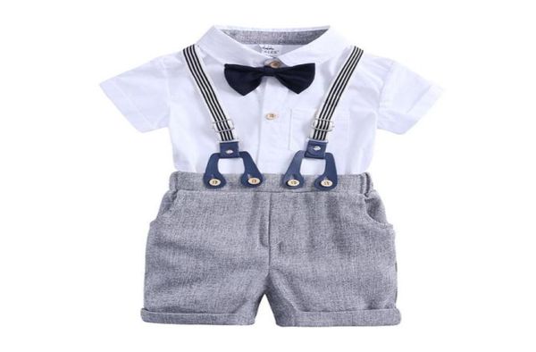 Baby Boys Clothes sets Summer Toddler Boy Gentleman Blouse Blouse Blouse Rober and Sautphes Shorts Tenues pour enfants Sething Clothing Set75641434950671