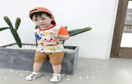 Bébé garçons vêtements été enfants dessin animé vêtements infantile costume enfant en bas âge t-shirt pantalon ensemble pour 0 1 2 3 ans bébé décontracté survêtement4238040