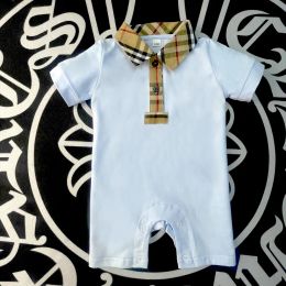 Baby jongensmeisjes merk romper zomer kinderen korte mouw jumpsuits pasgeboren katoenen letters bedrukte onesies baby romper peuter kleding