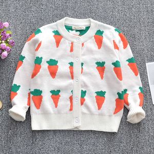 Babyjongens meisjes wortel cardigan jas kinderen kleding lente herfst jongen meisje lange mouwen gebreide kinderen 210429