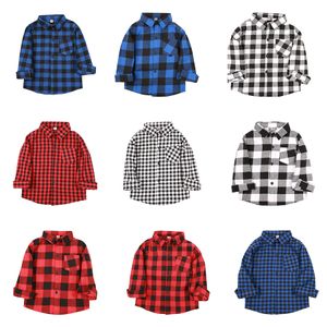 Baby jongens meisjes klassieke plaids shirt kinderen rooster lange mouw tops blouse casual uitloper katoenen jas kinderkleding 9 kleuren C5781