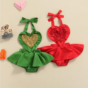 Bébé Garçons Filles Combinaisons Et Barboteuses Enfants Perle pièce pêche coeur onesie peplum bord ha jupe Vêtements