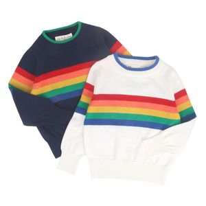 Babyjongens meisjes kinderen regenboog trui herfst winter lange mouw gebreide S 210429