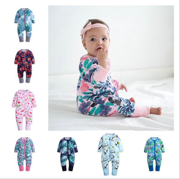 Bébé garçons filles barboteuses infantile bébé rayé pieds remis pyjama dormeur fermeture éclair nouveau-né barboteuse