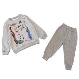 Baby Jongens Meisjes Gestreepte Kleding Sets Kinderen Casual Sport Trainingspakken Katoen Kinderen Sportkleding Trui + Broek 2 stuks Set maat 100 cm-160 cm B06