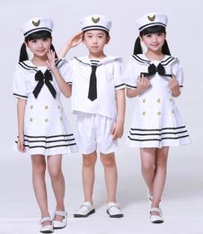 Baby Boys Halloween Navy Cosplay Cosplay Costuums Army Suit Kids Girls Dress Sailor Uniform Stage Wear Performance Dance Clothing 240516