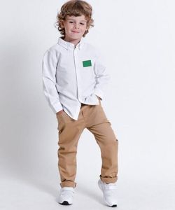 Babyjongens shirts rapel witte kleur heren designbrief met lange mouwen shirt peuters kinderen tops jongenskleding