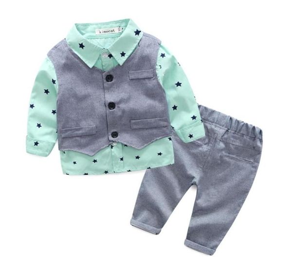 bébé garçons vêtements de mariage enfants costume formel garçon chemise gilet pantalon tenues vêtements de bébé ensemble de vêtements pour enfants ensemble LJ201023 90 Z27411319